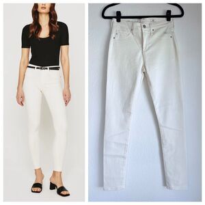 NWT AG Jeans Farrah Ankle Seamless Mid Rise Skinny Ankle Jeans in Ivory Dust 25